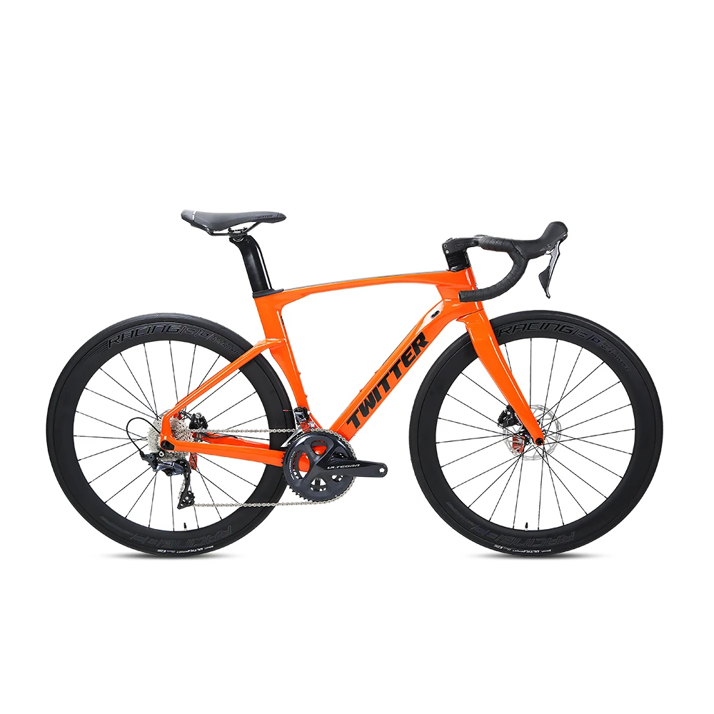 Twitter Factory Price 700C Carbon Fiber Road Bike 22 Speed with Disc Brake Inner Cables Road Bicycle New Model FLN