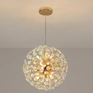2026 New Dandelion Style Modern Luxury G9 Crystal Chandelier Lamps Restaurant Hanging Pendant Light Living Room Dining Lights