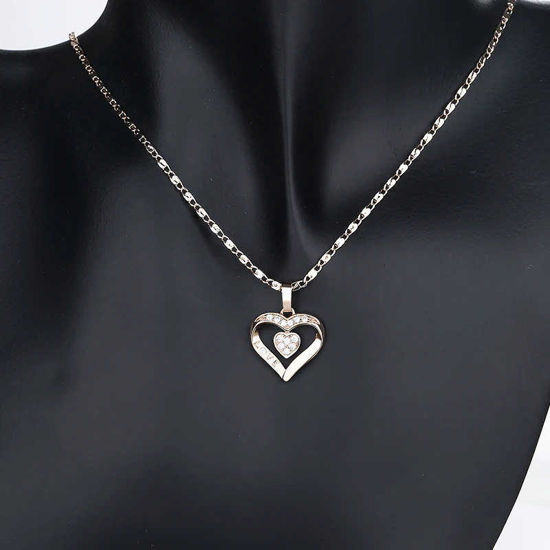 Custom Luxury Designer Heart-shaped 18k Gold Plated Jewelry Bridal ...