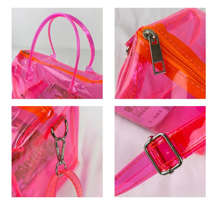 Overnight Tote Bag Gym Fashion Sneaky Link Bags Overnight PVC Transparent  Jelly Spend One Night Bag for Women - China Bag and Plastic Tote Bag price