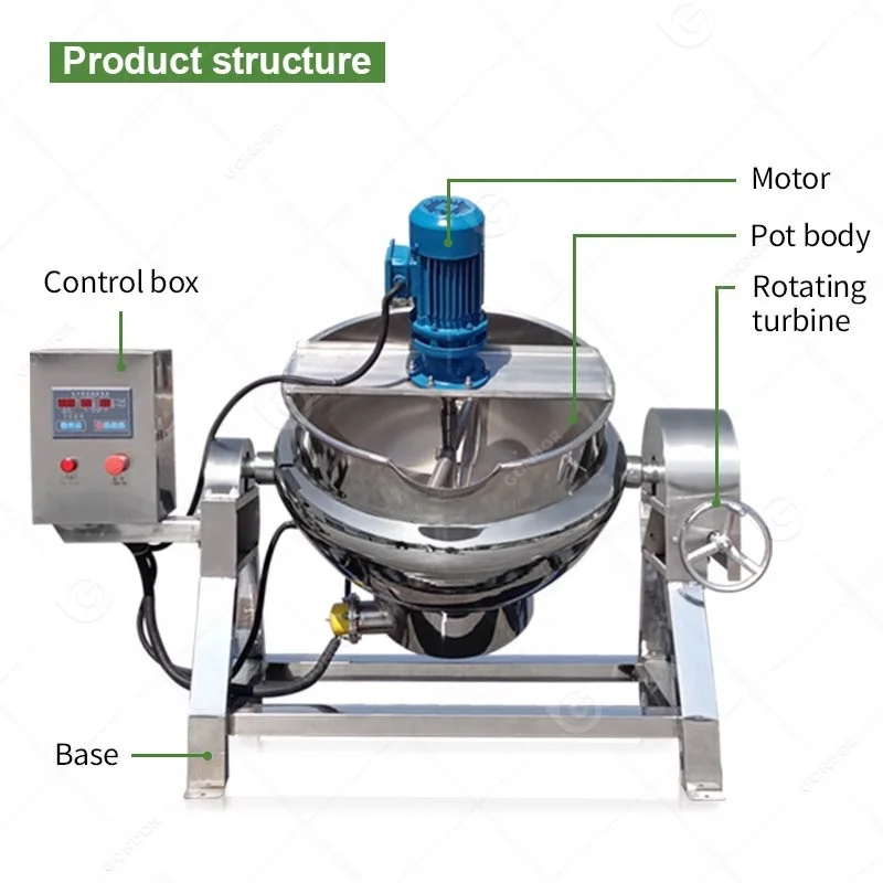 100 Cooker High Pressure Double Jacket Stirring Grade Planetary Mixer Pot Electric Food Cook Boiler for Meat