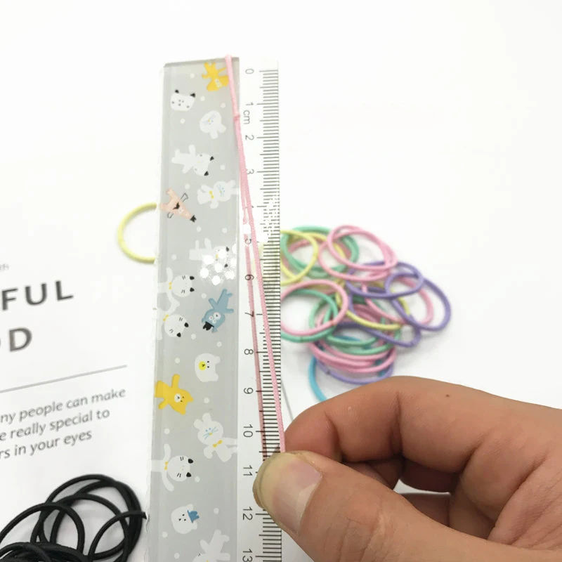 100pcs Baby Toddler Thick No Heart Hair Elastic Black Shiny Colourful