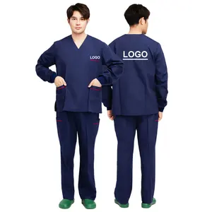 Wholesale Custom Women and Man Medical Scrub Set Hospital Uniforms Workwear Doctor Nurse Scrub Set