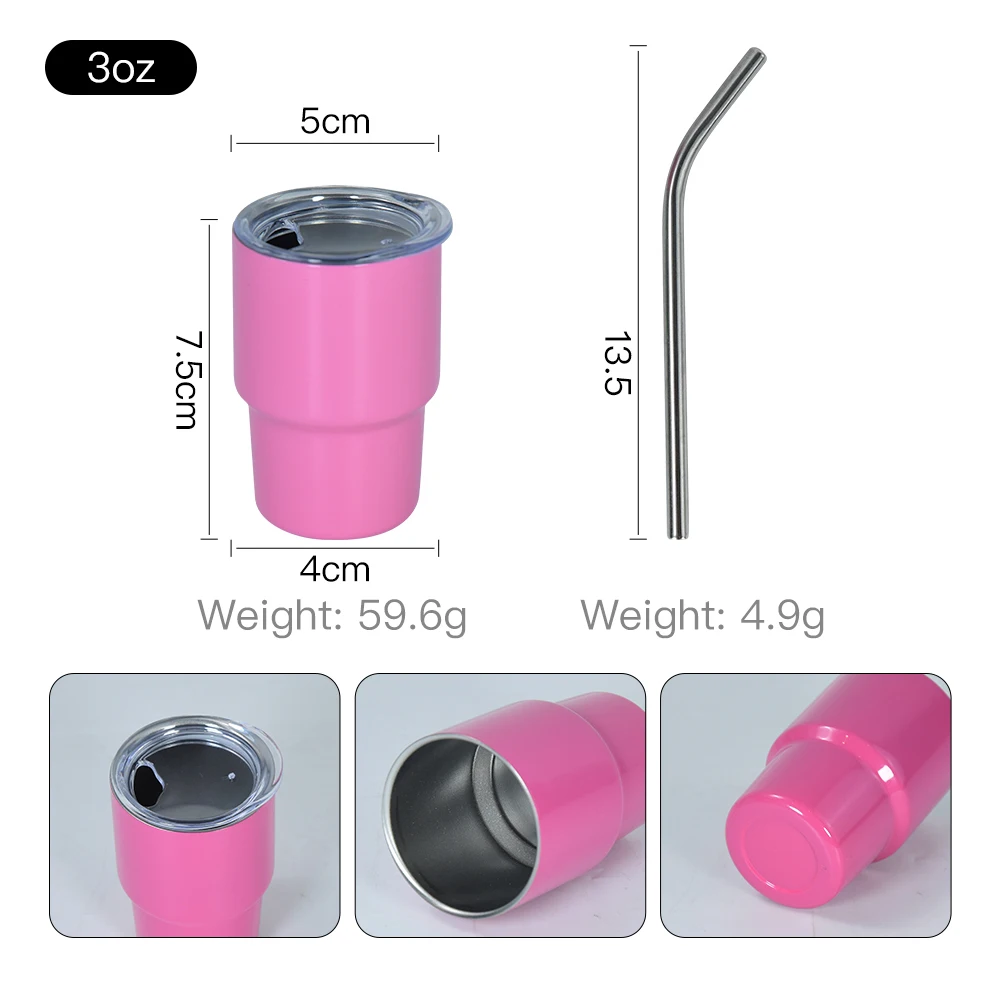 Usa Hot Sale 2oz 3oz Mini Sublimation Tumbler Vacuum Stainless Steel Cup Double Wall Mini
