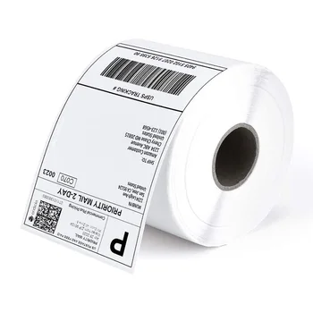 4x6 inch Permanent Adhesive Thermal Direct Shipping Label for UPC Barcodes, Address, Perforated Thermal Labels