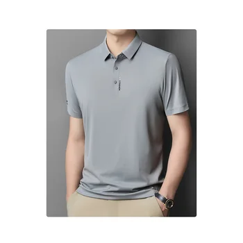 New Fashion Solid Polo Shirt Men Korean Fashion Clothing Long Sleeve Casual Fit Slim Man Polo Shirt For Button Collar Tops