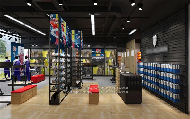 Custom Sports Store Design Display Furniture Sports Showroom