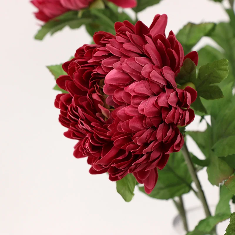 Wholesale Hot Sale Artificial Large Silk Chrysanthemums Single Stem