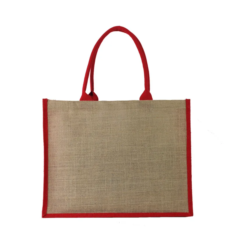 colored burlap bolsas