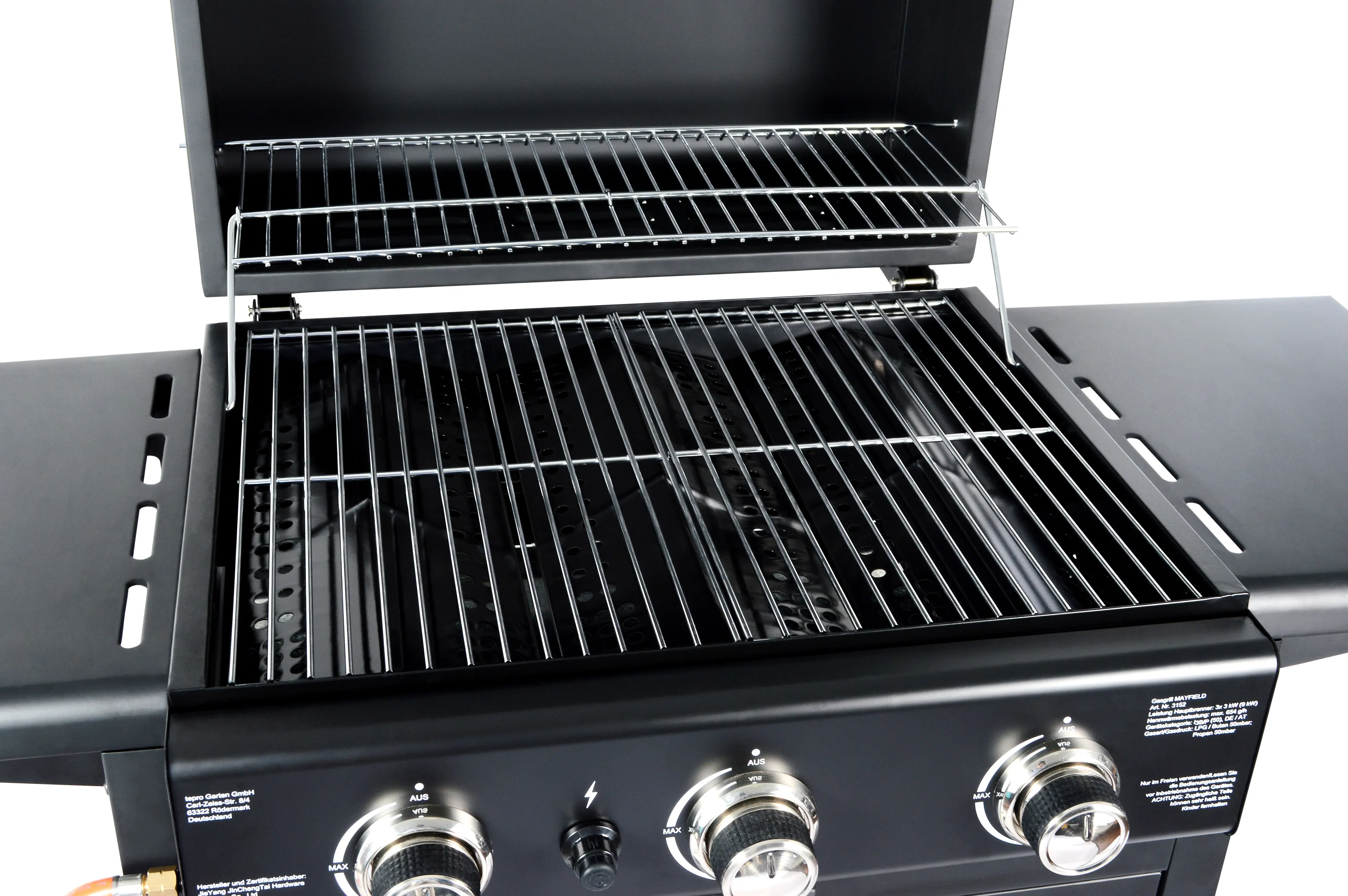 ガスグリル 約60cm x 37cm x 28cm 3バーナー 屋台様おススメ KAOKEホットセール屋外CE承認BBQガスグリル3バーナー付きガスBBQ
