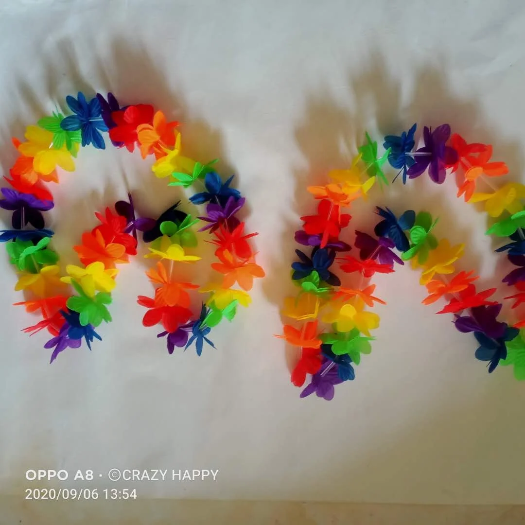60 Hawaiianische Leis Bulk – Bunte Blumen-Halsketten, Je 100 Cm, Für Luau-Party & Deko
