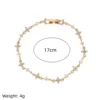 Light blue zircon flower bracelet-gold