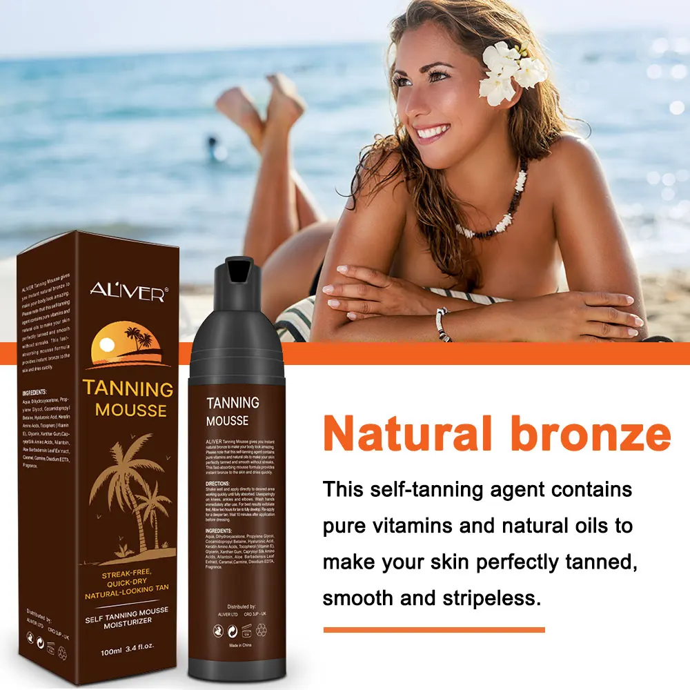 Aliver Natural Bronzer Waterproof Sunless Spray Tanner Lotion Self Tan