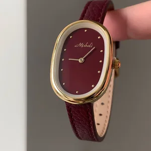 2026 New Quartz Women's Watch with Genuine Leather Strap Fashionable Vintage Watch Light Luxury Casual Wristwatch for Women