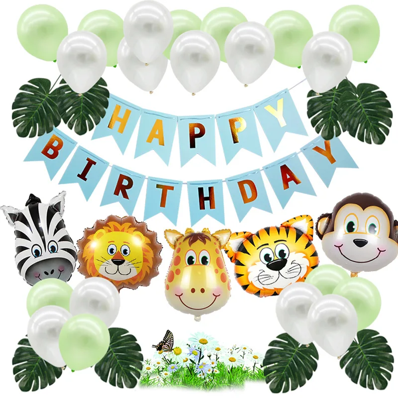 Animal Jungle Safari Party Jungle Theme Birthday Decorations Animal Birthday Party Balloon Birthday Balloon Animal Birthday Foil Balloon