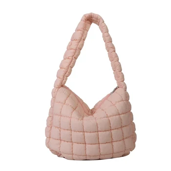 Clouds Cute Padded Soft Puffer Underarm Bags Candy Color Shoulder Handbag For Girls Quilted Sling Down Tote Bag For Women