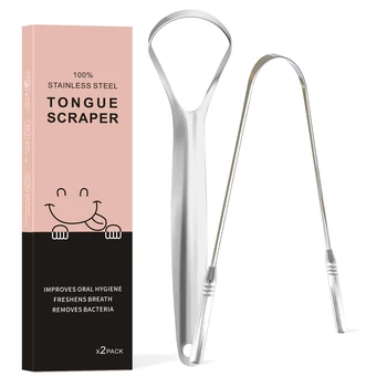 Factory Wholesale Professional Cleaning Oral Hygiene 304 Stainless Steel Tongue Scraper