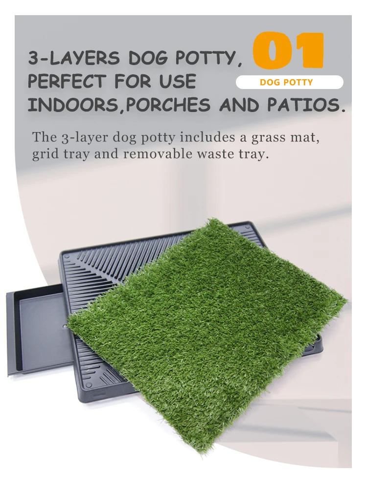 3layers Dog Potty Tray Pet Puppy Training Toilet Pad Indoor Plastic