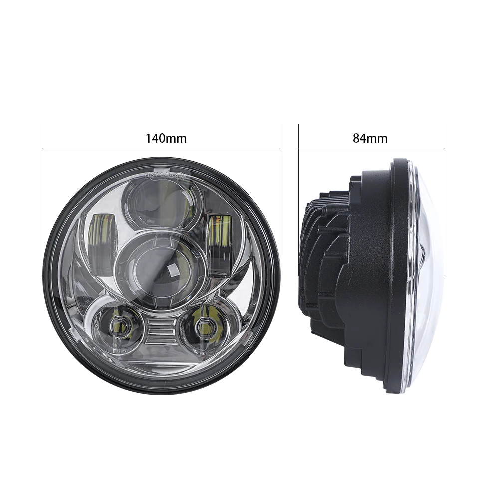 5.75'' LED Motorcycle Headlight Projector With DRL – Black Housing For Harley & Jeep – 30W/45W 6500K