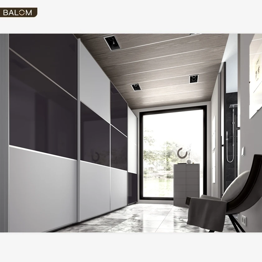 BALOM Fitted Mobile Walk in Storage Armoire Cloth Wooden Model Sliding Door Wardrobe Door with Dressing Table