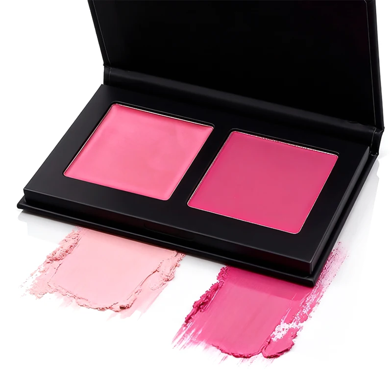 Private Label Rouge Velvet Matte 2 Colors Blush Palette Blendable 2-In-1 Cream Powder Blush for Cheek