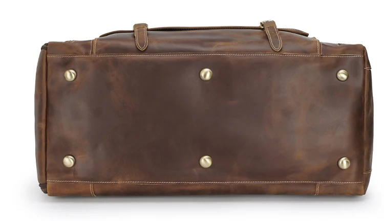 TIDING Drop Shipping Weekender Overnight Holdall Real Leather Travel Duffel Bag With Shoes Compartment