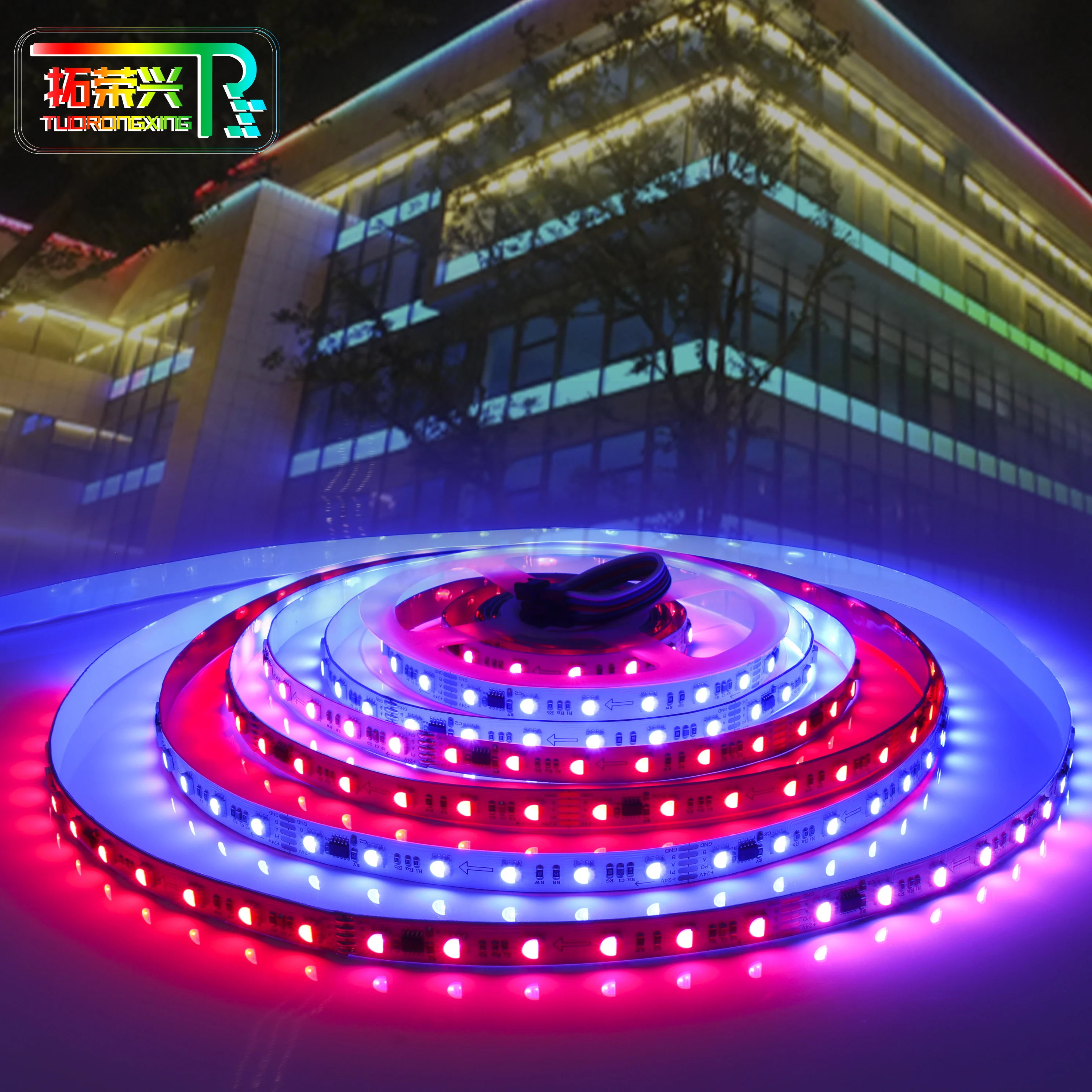 TRX DMX512 5050 RGBW Smart Programmable Addressable DC24V 60leds  Pixel 1 Meter Flexible Waterproof  Led Strip Light