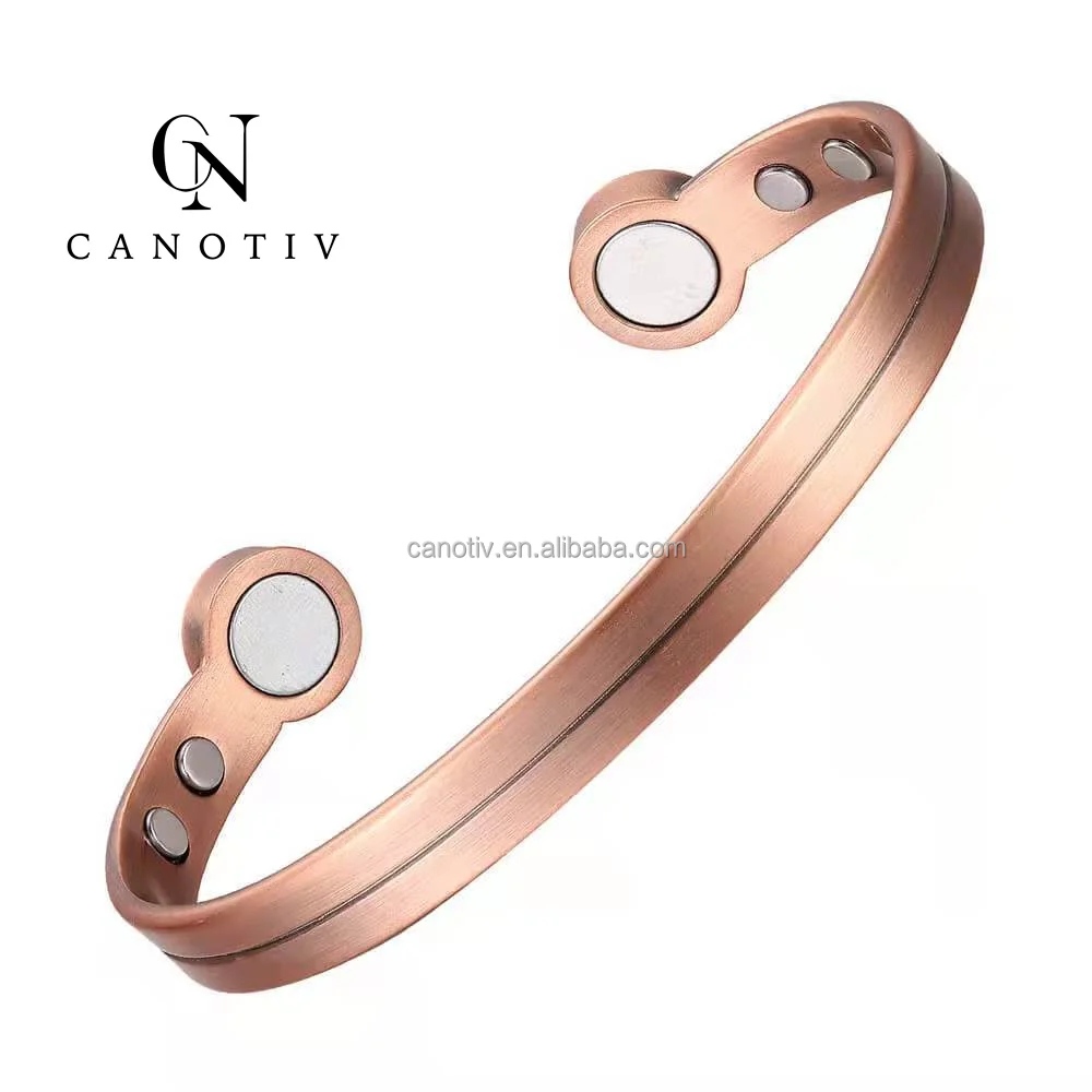 Pure Copper Free Size Cuff Magnetic Bangle Bracelet Kada for Men Women