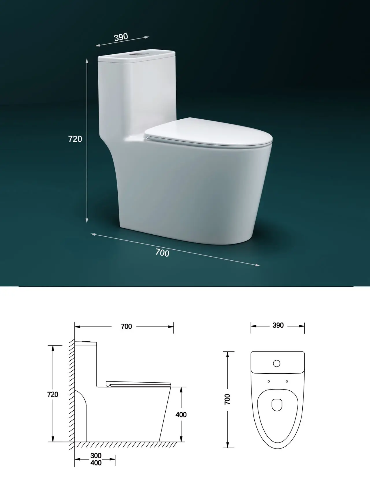 High quality ceramic sanitary ware dual flush toilet bathroom water closet one piece toilet factory