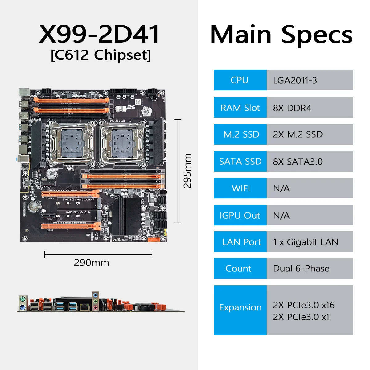 PANDL Dual CPU Motherboard - X99 with Intel Xeon E5 2680 V4