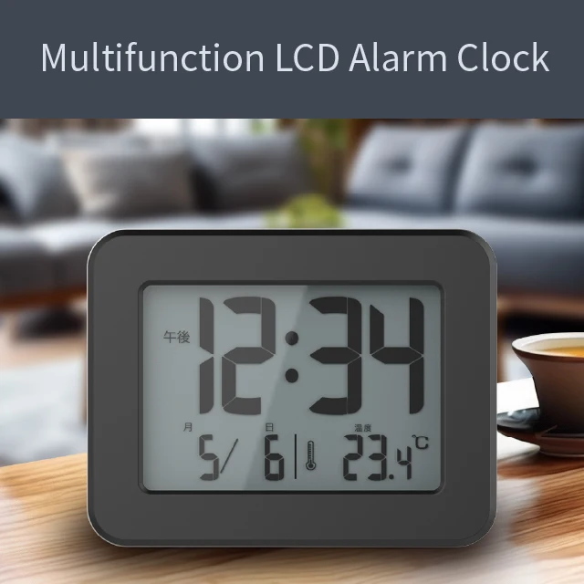 Multifunction LCD Alarm RC Smart Table Digital & Analog-digital Clocks with Temperature RC Time Sync Automatically and Manually