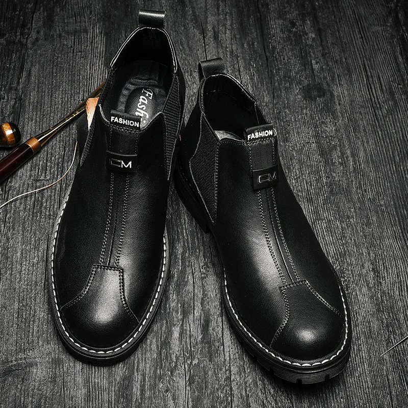 New Arrival Accept Custom LOGO Hand Made Pure Genuine Leather Oxfords Men Martin Boots