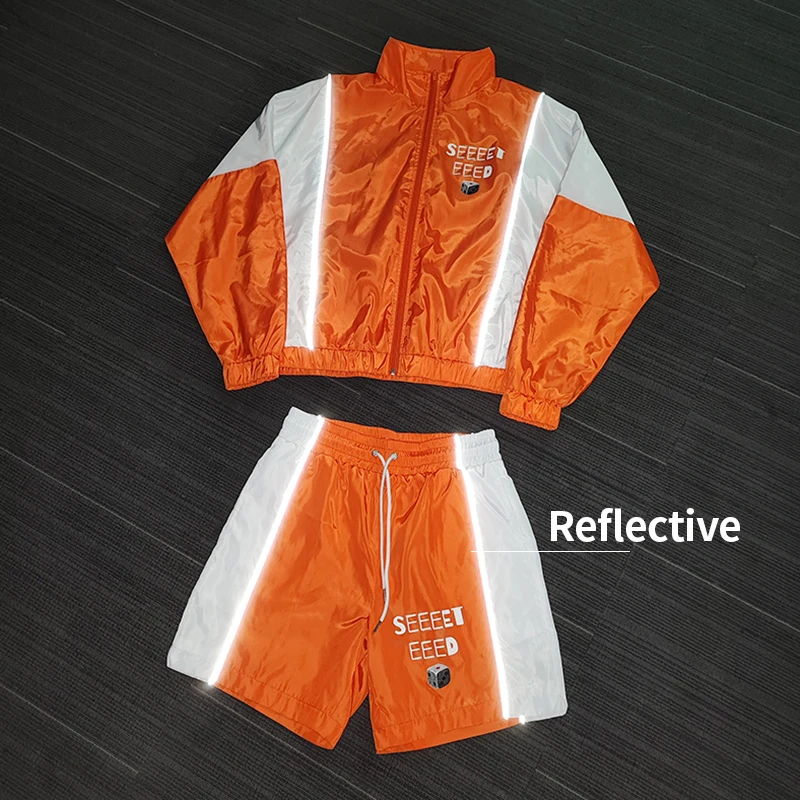 Ysjy Men Sets Two Piece Custom Windbreaker Shorts And Jacket Tracksuit