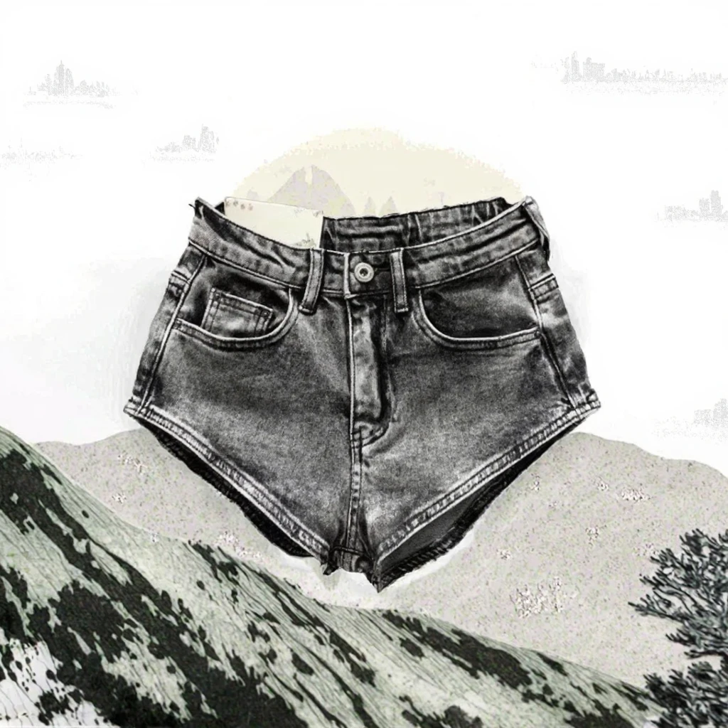 Peeqi 936 Spring 2025 New High Waist Y2K Breathable Denim Shorts Women's Streetwear Casual Sexy Eco-Friendly Plus Size