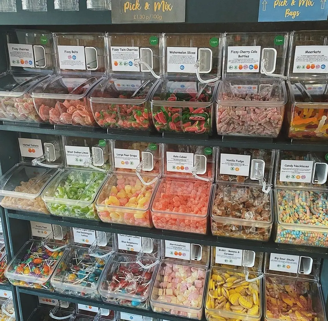 Plastic Food Grade Acrylic Candy Bin Nuts Display Containers Candy Jar