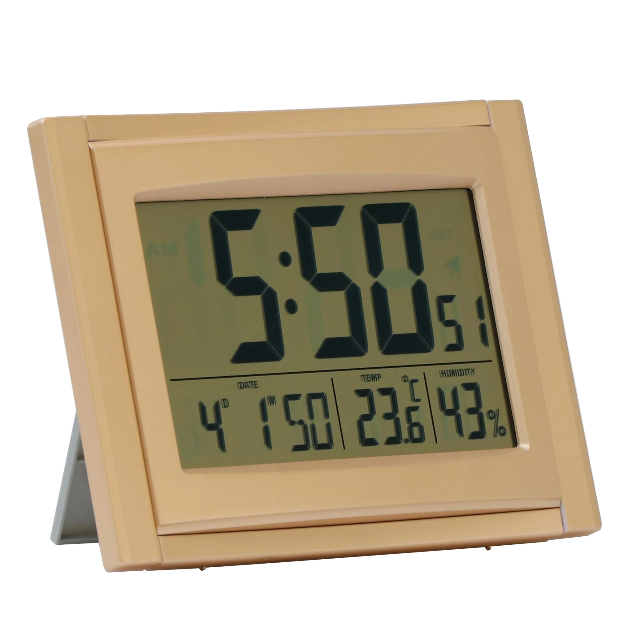 High Quality Large Table Clock with Thermometer & Calendar