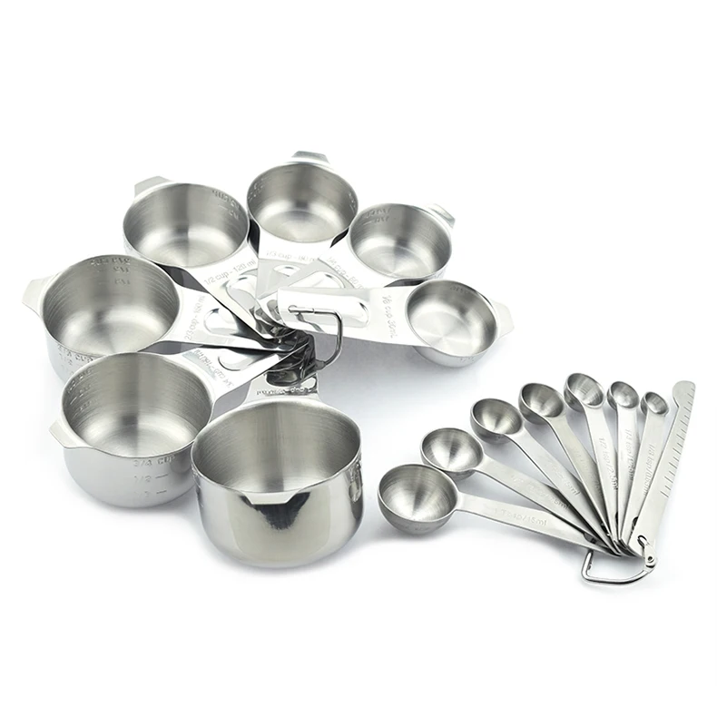 Измерительные Чашки и ложки, 7 портативных ложек и 7 портативных чашек, профессиональный Прочный комплект