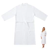 White Cotton Waffle with Kimono Collar
