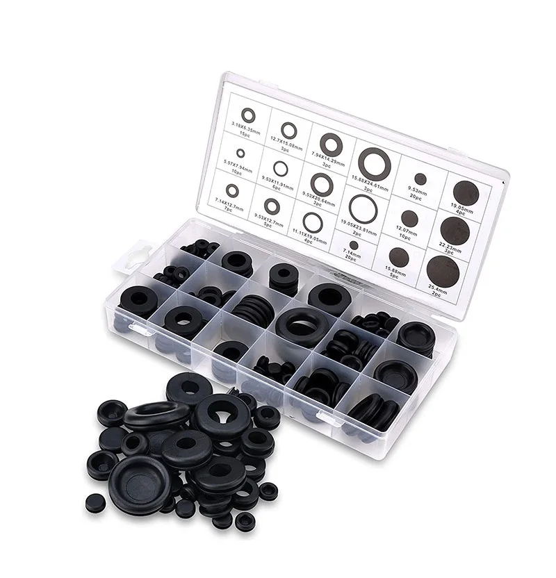 125pcs Firewall Hole Plug JONMON Rubber Grommet Assortment Gas and Automotive Repair 18 Sizes Eyelet Ring Electrical Wire Cable Gasket Washer Kit for Plumbing 