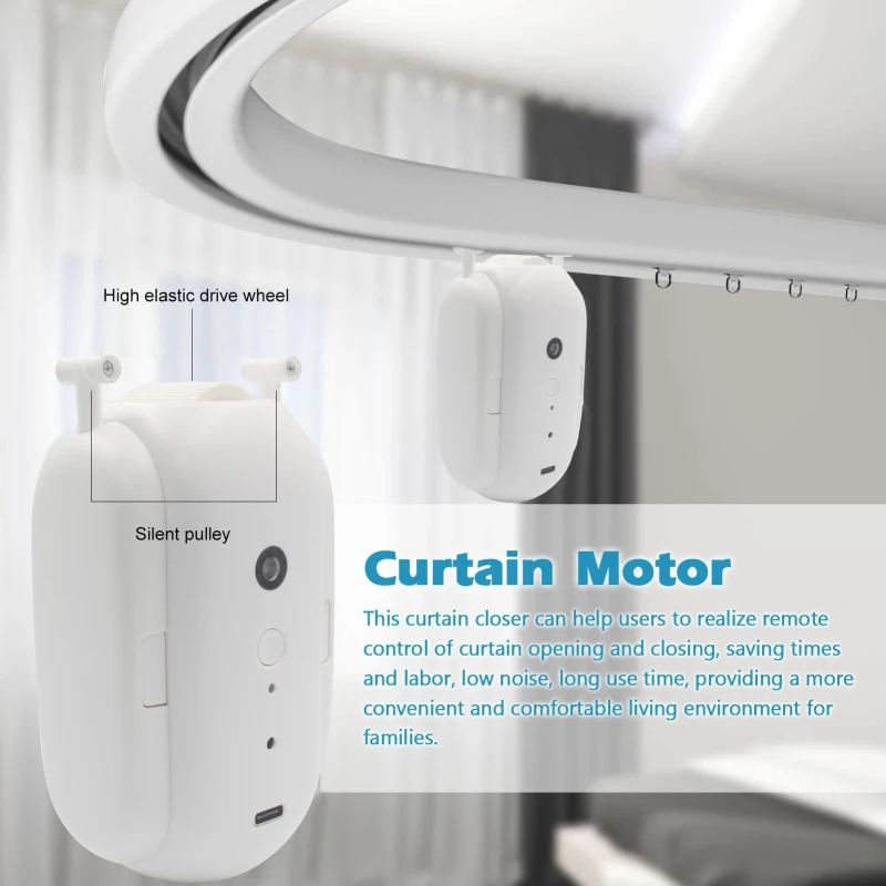 Tuya App & Alexa Smart Switch Controlled Wifi Curtain Motor for Home & Hotel Use