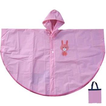 Good quality children safety Reusable EVA/PVC rain poncho raincoats rain wear for kids