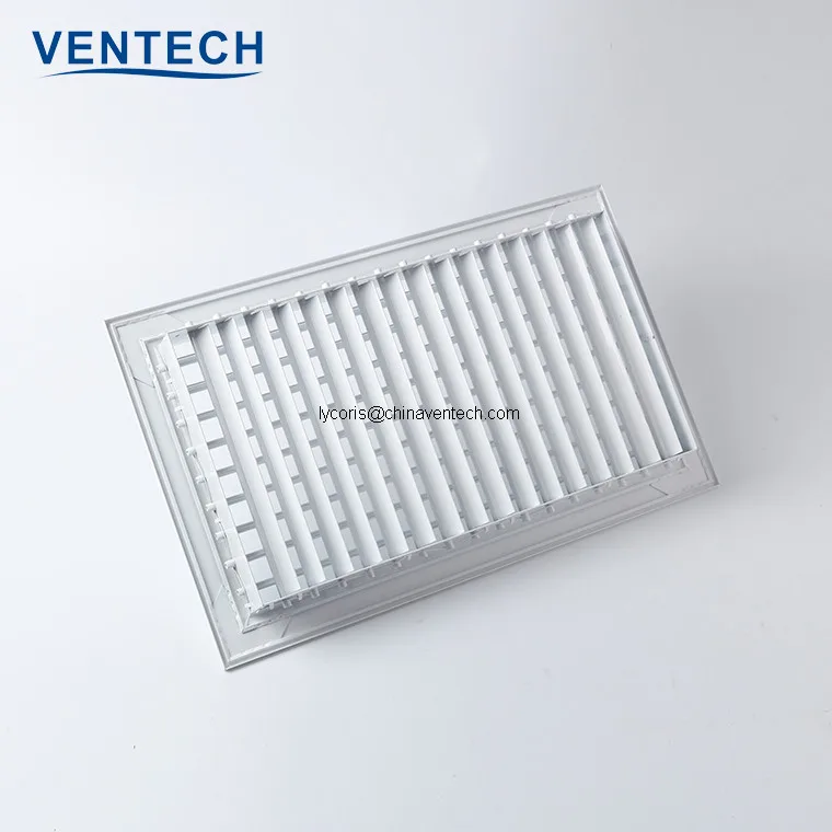 Hot Selling Ceiling Adjustable Blades Air Grille Ventilation Double Deflection Air Duct Supply Air Grille Register Diffuser