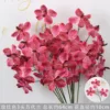 Orquídea Vanda de 3 cabezas de color rojo rosa