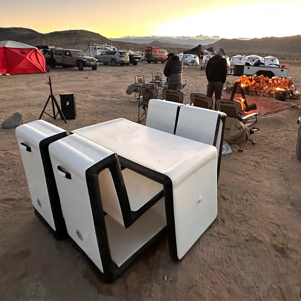 Commercial DWF High Quality Inflatable Picnic Table Portable Inflatable Tables and Chairs for Camping/Hiking/Traveling