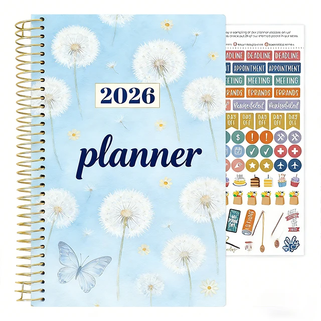 2026 Custom Daily Planner Weekly Monthly Goals Wellness Journal School Personalized Student Hardcover Diary A5 Notebook