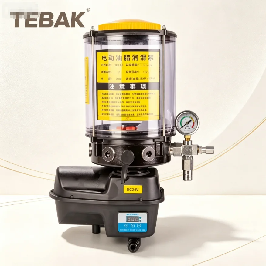 TEBAK Automatic Electric Grease Pump 12V 24V 110V 220V Fully Automatic Butter Lubrication Pump for Construction Machinery Mixer