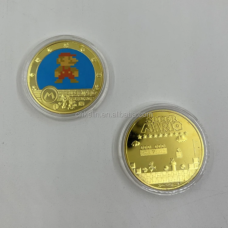 Japan Game Super Mario Bros Coin Mario And Luigi Cute 24k Gold Plating ...