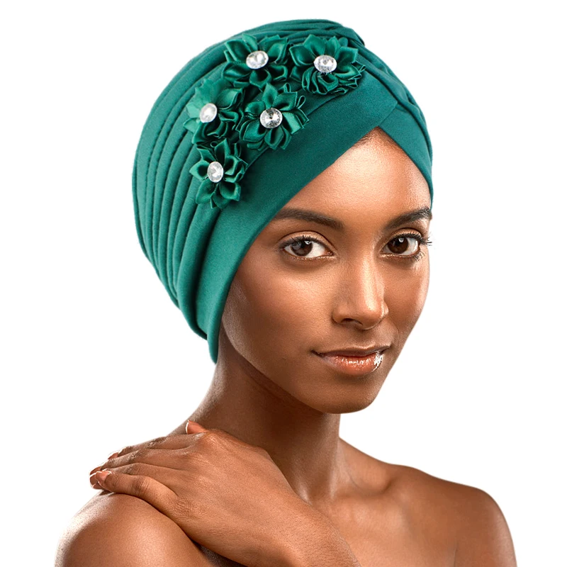 Wholesale Custom Logo 3D Flower Chemo Turban Autumn Bonnet  display picture 1