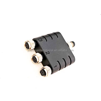 IP67 Shielded  Circular Connector Gold Plated 6 pin M8 A-code Plug Socket Solder Waterproof Molded M8 6pin Connector Adapter