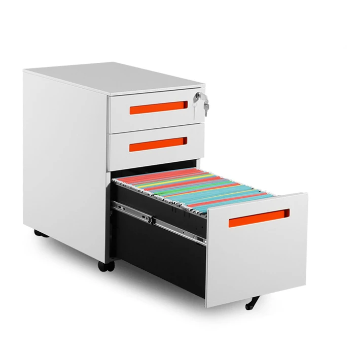 Wangtong Key Lock 3 Drawer Steel Mobile Pedestal Cabinet